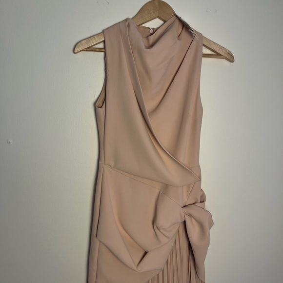 Lane JT Womens Cocktail Pintuck Dress S Blush Pink Avant Garde Occasion Pleated - Picture 6 of 17